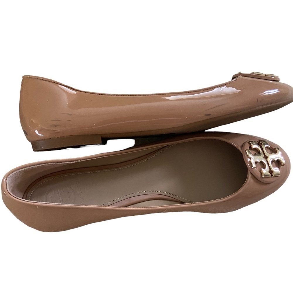Tory Burch Claire patent ballet flats size 8 new , gold logo, color Make…